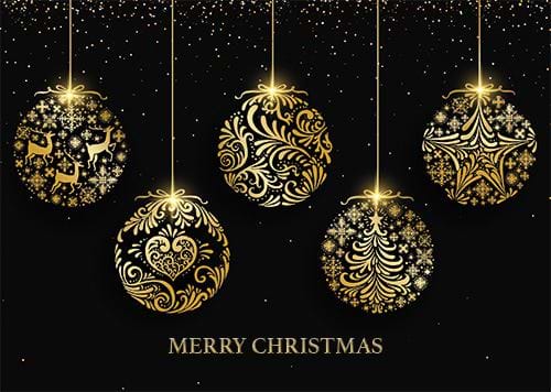 Golden Baubles - Personalised Christmas Card