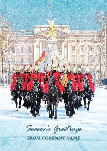 Horse Guards in the Snow - Front Personalised Christmas Card