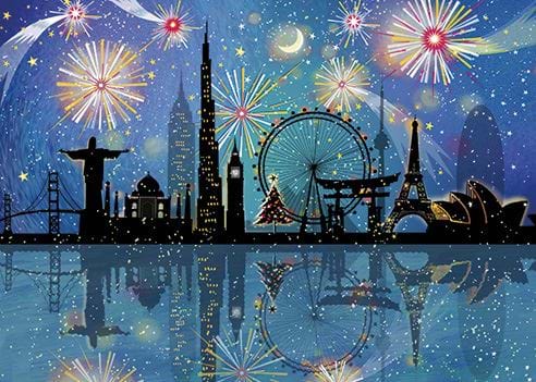 International Night Sky - Personalised Christmas Card