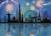 International Night Sky - Personalised Christmas Card