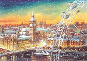London Eye and Big Ben - Personalised Christmas Card