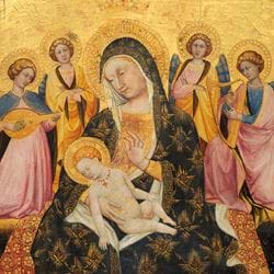 Madonna and Child with Angels - Personalised Christmas Card