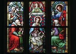 Nativity in Stained Glass - Personalised Christmas Card