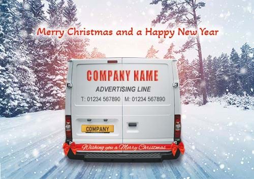 On the Road - Front Personalised Christmas Card