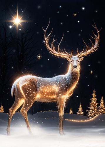 Shimmering Stag - Personalised Christmas Card