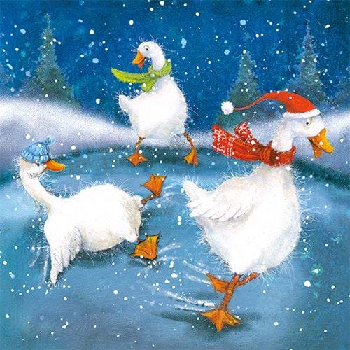 Skating Ducks - Personalised Christmas Card