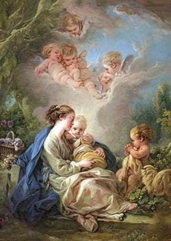 Virgin and Child with the Young Saint John the Baptist and Angels - Personalised Christmas Card