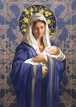 Art Nouveau Madonna - Personalised Christmas Card