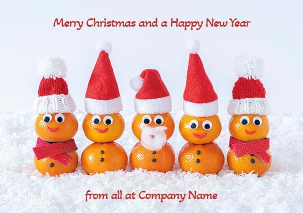 Christmas Satsumas - Front Personalised Christmas Card