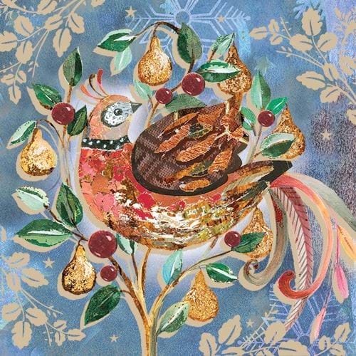 Contemporary Partridge - Personalised Christmas Card