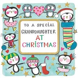 Penguins Granddaughter Christmas Card