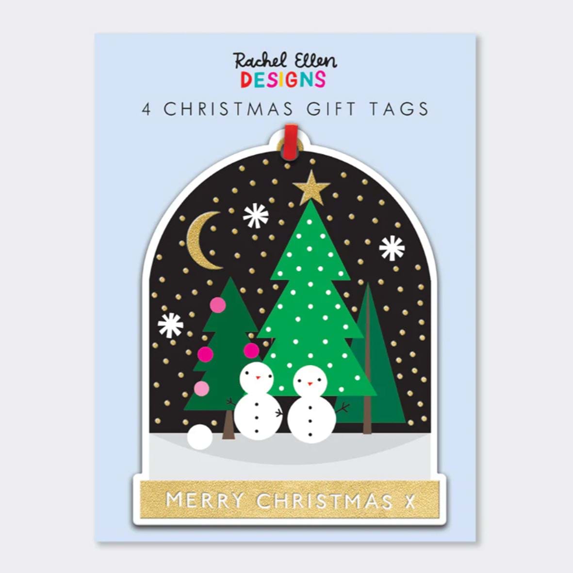 Snow Globe Christmas Gift Tags - 4 Tags