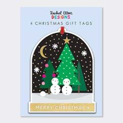 Snow Globe Christmas Gift Tags - 4 Tags