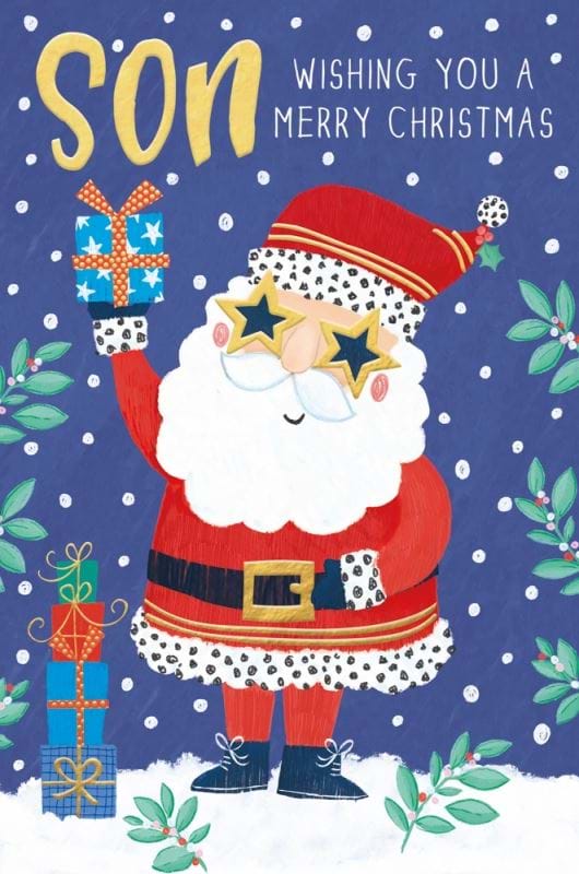 Santa Son Christmas Card