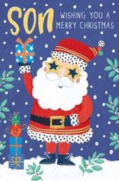 Santa Son Christmas Card