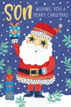 Santa Son Christmas Card