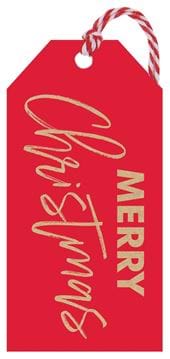 Red Merry Christmas Gift Tags - 6 Tags