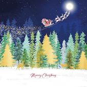 Santa Flying Christmas Card