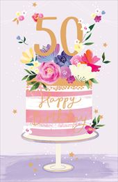 Cake 50th Birthday Card