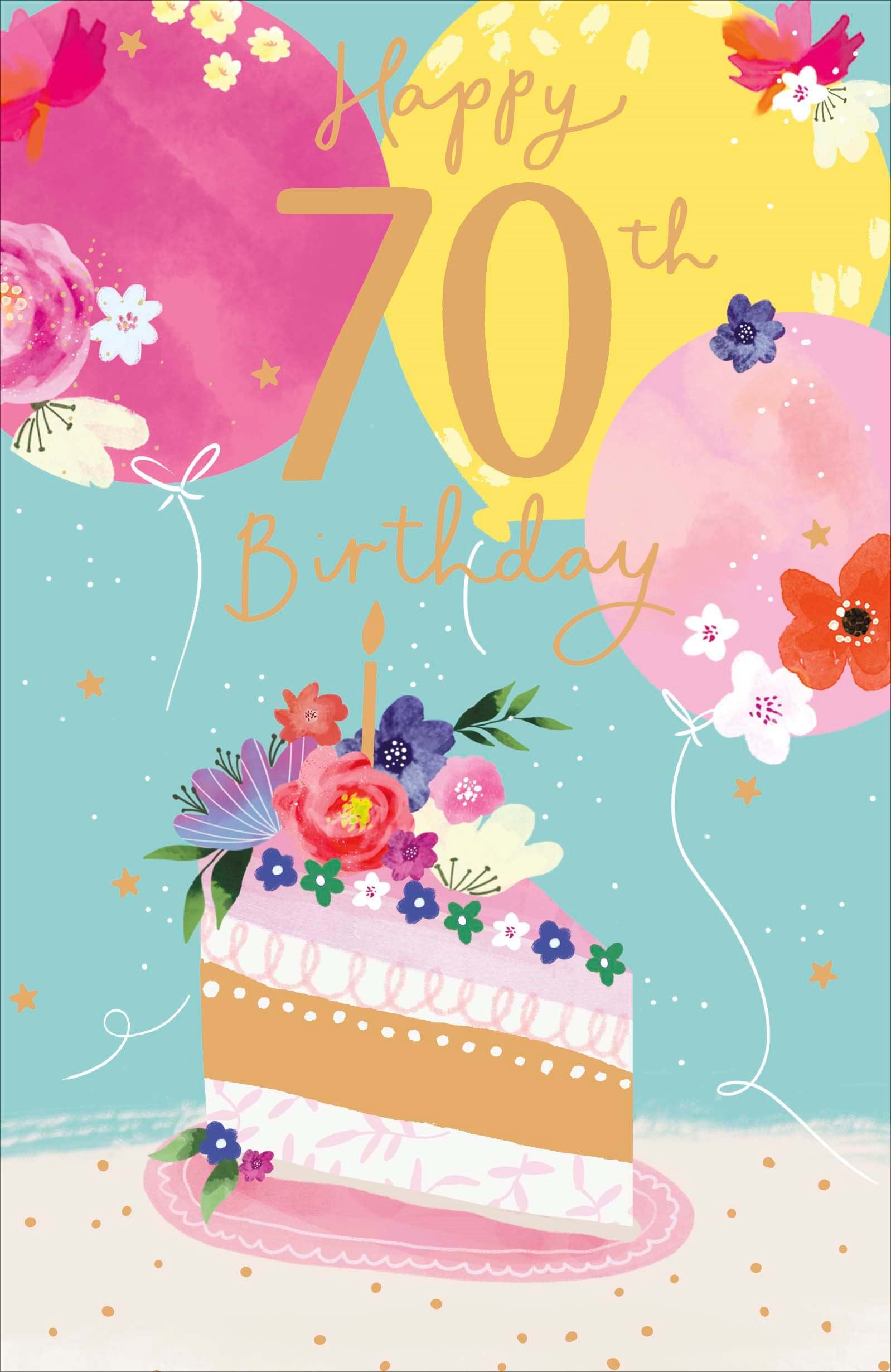 Cake Slice 70th Birthday Card