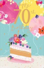 Cake Slice 70th Birthday Card