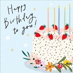 Strawberry Cake Birthday Card