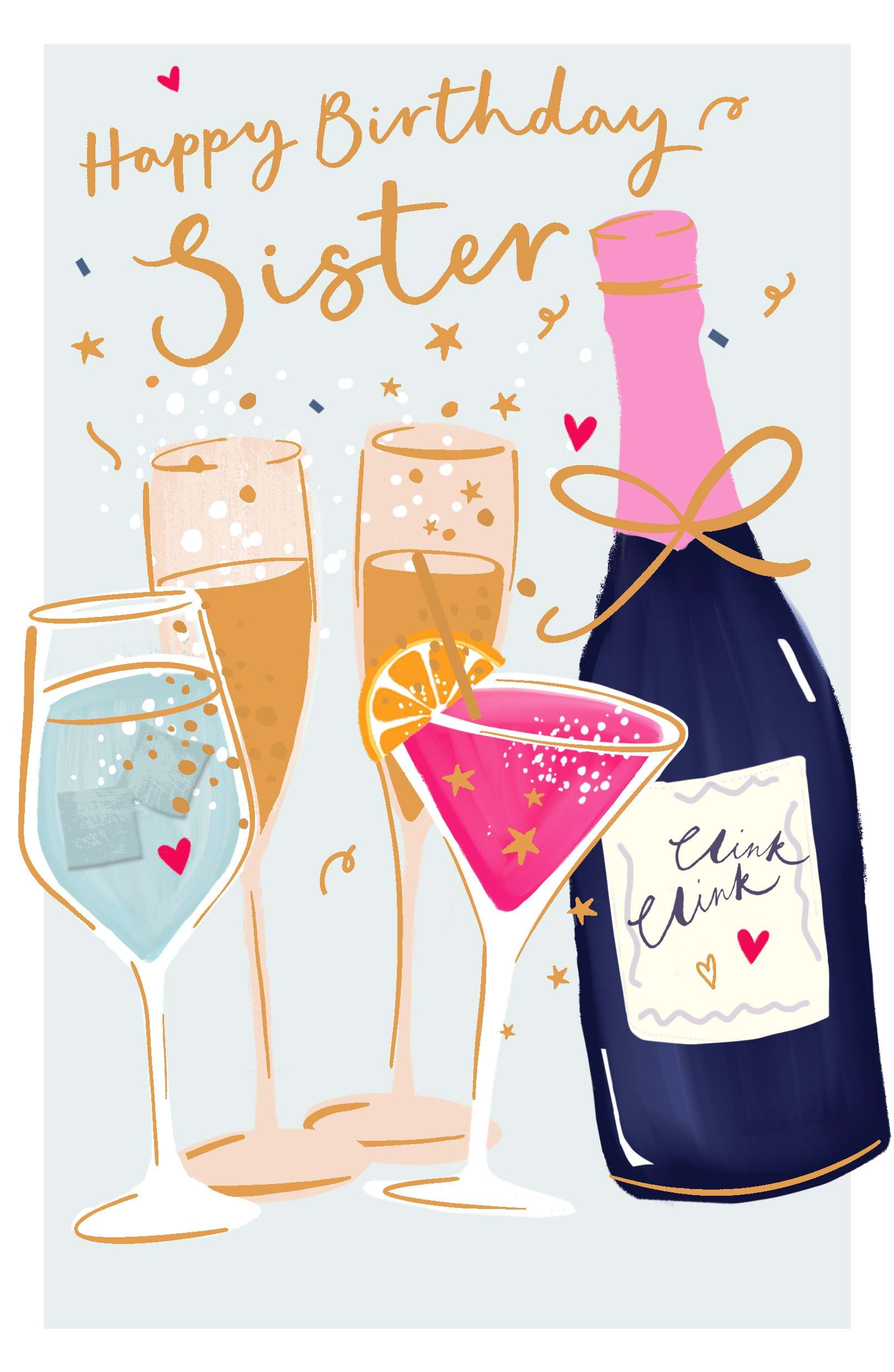 Clink Click Sister Birthday Card