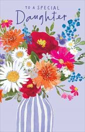 Vase of Flowers Daughter Birthday Card