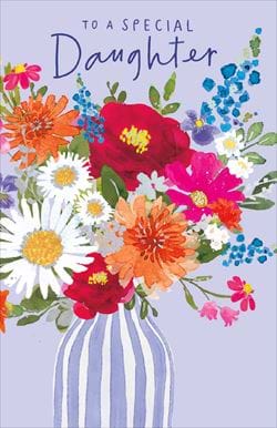 Vase of Flowers Daughter Birthday Card