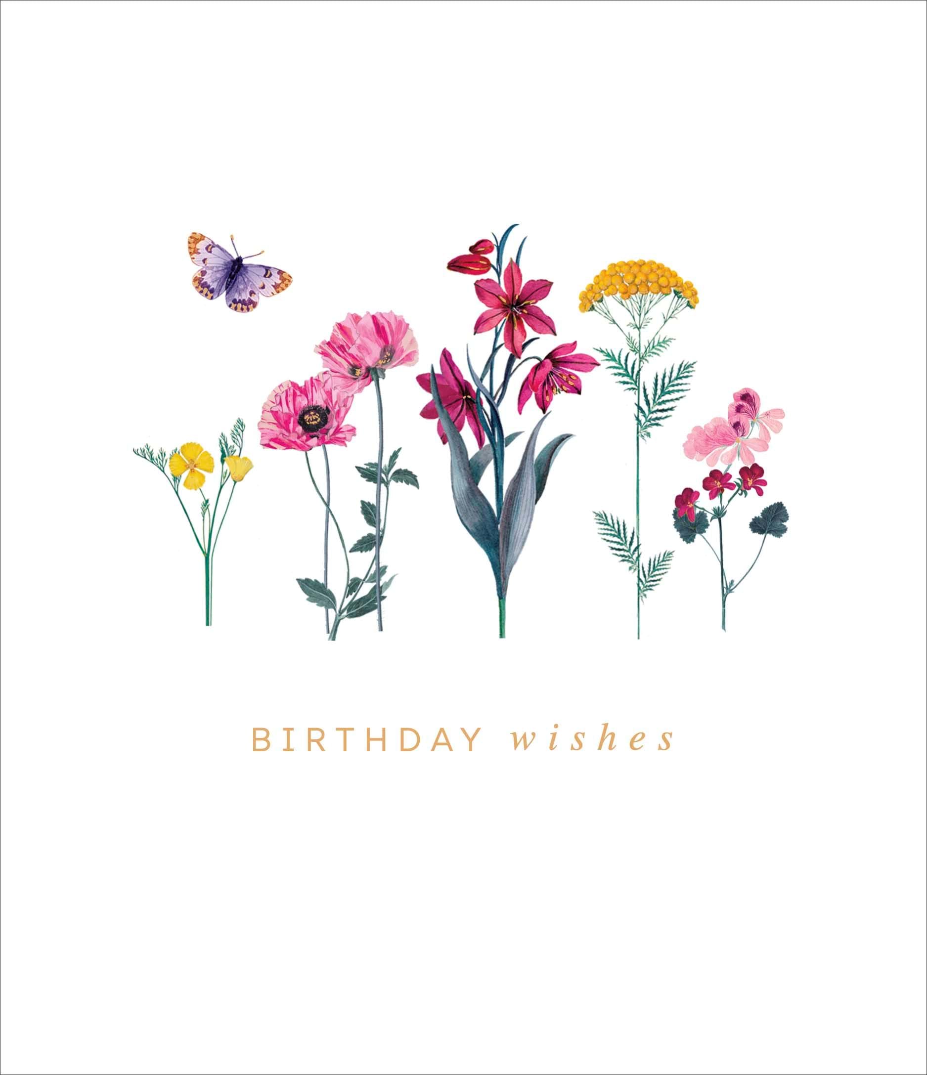 Flower Row Birthday Card