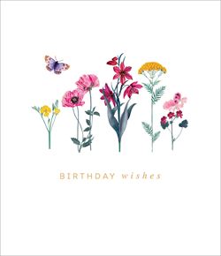 Flower Row Birthday Card