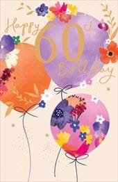 Balloons 60th Birthday Card