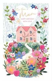 Cosy Cottage Mum Birthday Card