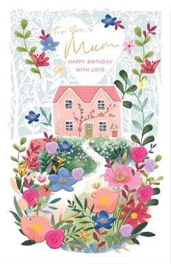 Cosy Cottage Mum Birthday Card