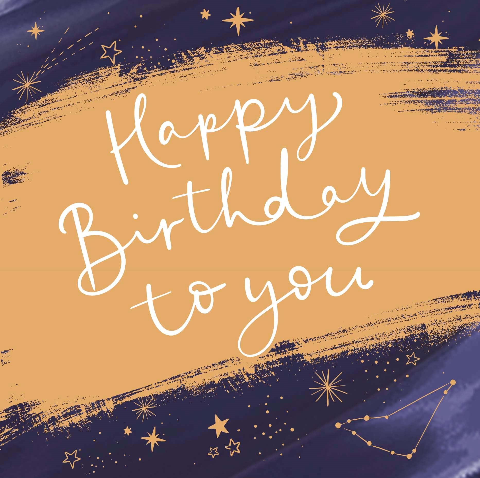 Gold Night Sky Birthday Card
