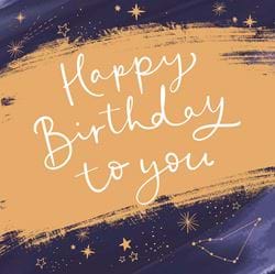 Gold Night Sky Birthday Card
