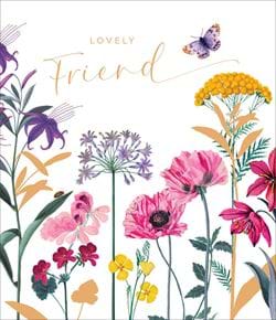 Floral Lovely Friend Birthday Card