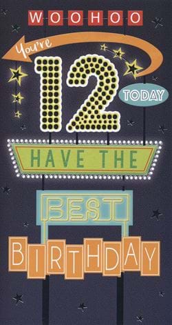 Woohoo 12th Birthday Card