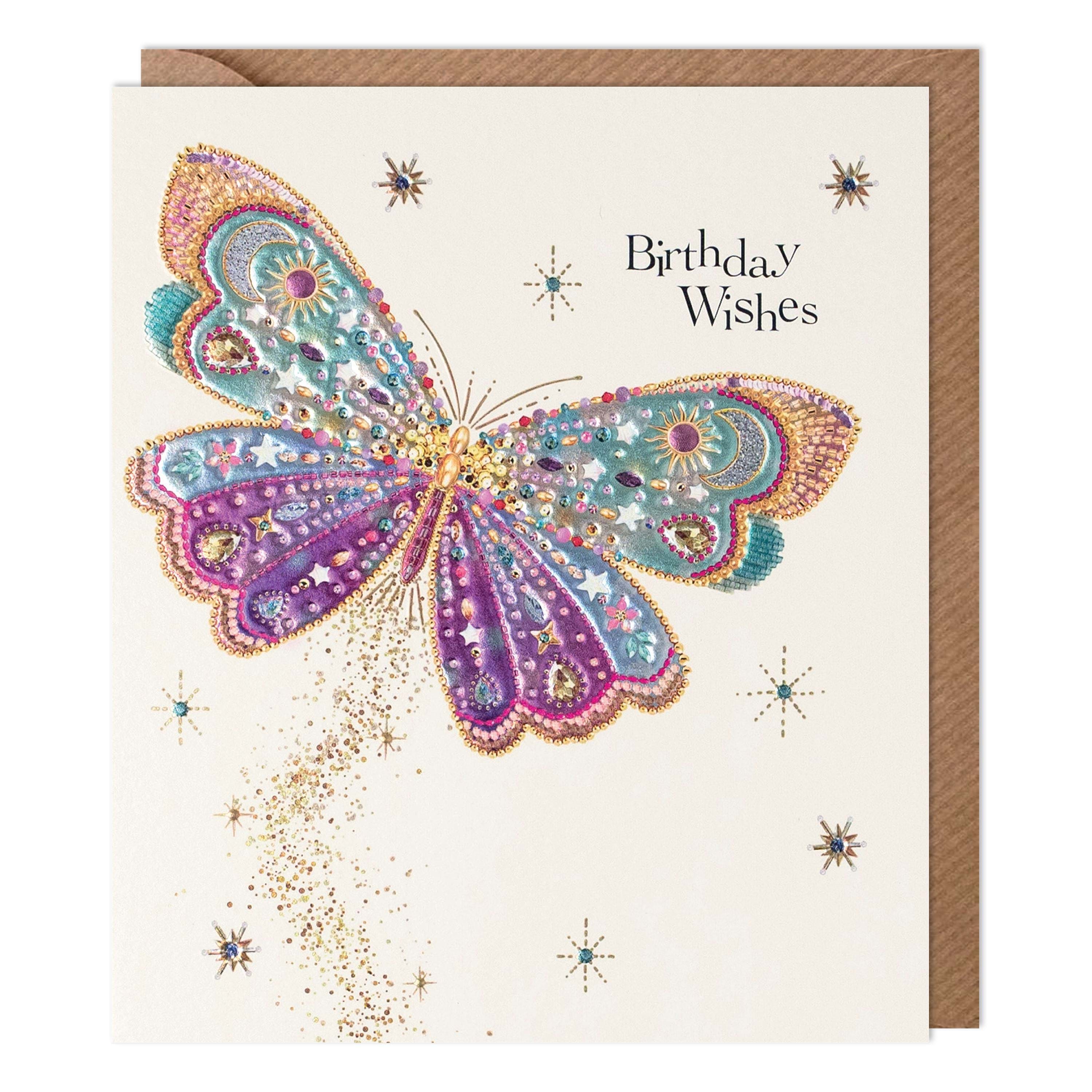 Shimmering Butterfly Birthday Card