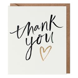 Gold Heart Thank you Card
