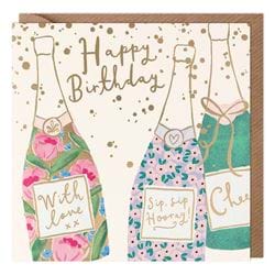 Champagne Sips Birthday Card