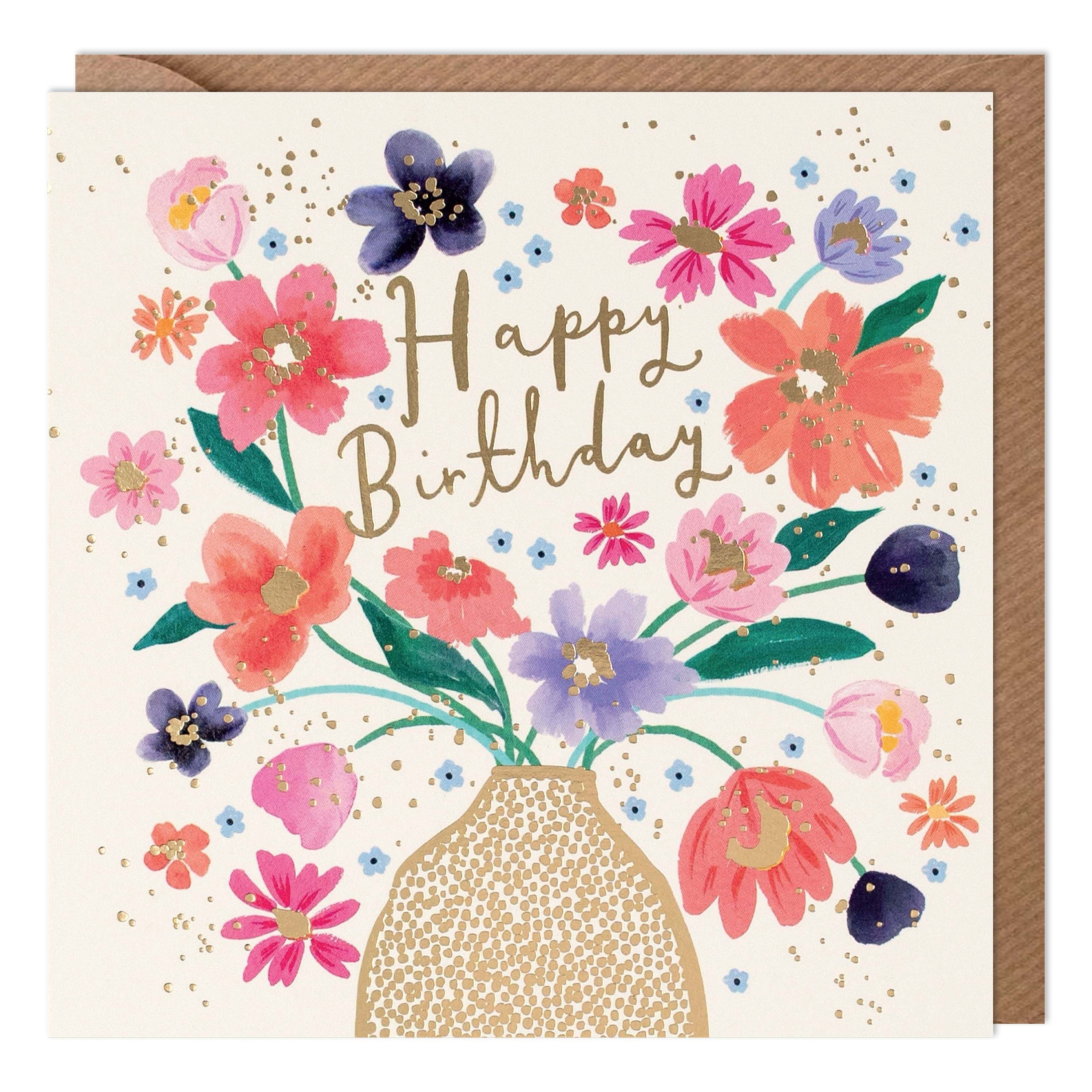 Vase of Flowers Birthday Card