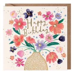 Vase of Flowers Birthday Card