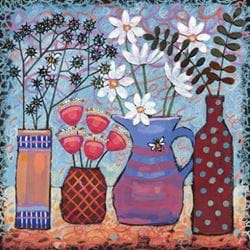 Floral Jugs Greeting Card