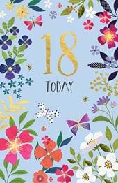 Floral 18th Birthday Card
