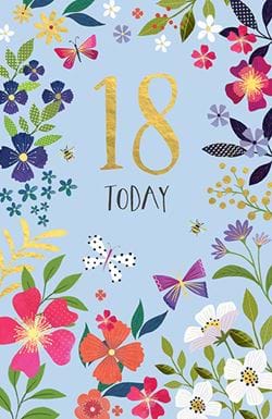 Floral 18th Birthday Card