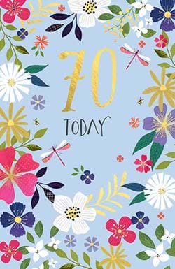 Floral 70th Birthday Card