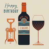 Wine Cheers Birthday Card