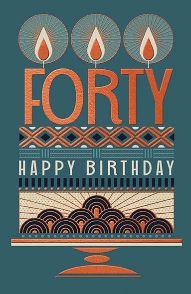 Cake 40th Birthday Card