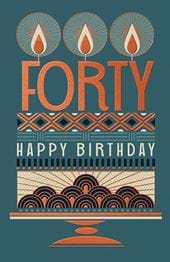 Cake 40th Birthday Card